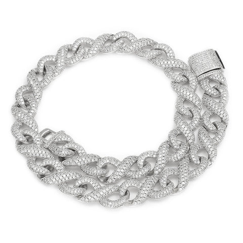 N's Hip-Hop Fashion Full-Covered Cubic Zirconia Cuban Chain