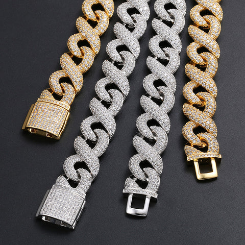 N's Hip-Hop Fashion Full-Covered Cubic Zirconia Cuban Chain
