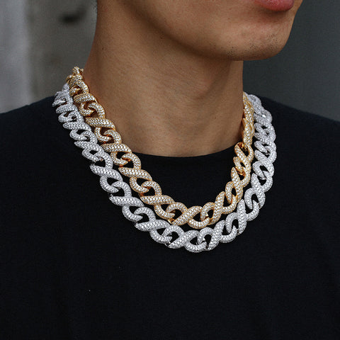N's Hip-Hop Fashion Full-Covered Cubic Zirconia Cuban Chain